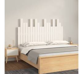 Tăblie de pat pentru perete, alb, 127,5x3x80 cm, lemn masiv pin