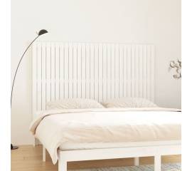 Tăblie de pat pentru perete, alb, 185x3x110 cm, lemn masiv pin