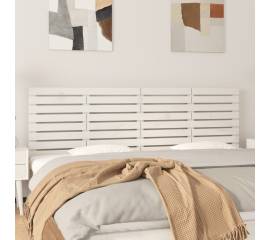 Tăblie de pat pentru perete, alb, 206x3x63 cm, lemn masiv pin