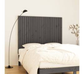 Tăblie de pat pentru perete, gri, 140x3x110 cm, lemn masiv pin