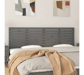 Tăblie de pat pentru perete, gri, 166x3x63 cm, lemn masiv pin