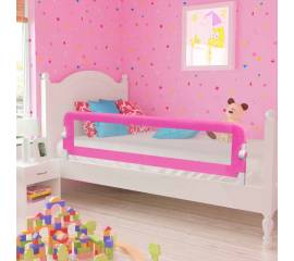 Balustradă de pat protecție copii, 2 buc., roz, 150 x 42 cm