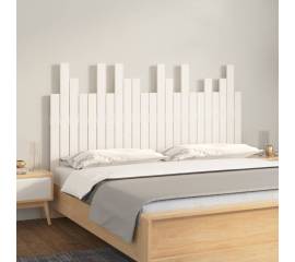 Tăblie de pat pentru perete, alb, 146,5x3x80 cm, lemn masiv pin