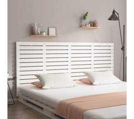 Tăblie de pat pentru perete, alb, 206x3x91,5 cm, lemn masiv pin