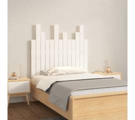 Tăblie de pat pentru perete, alb, 82,5x3x80 cm, lemn masiv pin