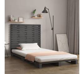 Tăblie de pat pentru perete, gri, 81x3x91,5 cm, lemn masiv pin