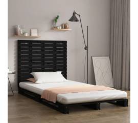 Tăblie de pat pentru perete, negru, 81x3x91,5 cm lemn masiv pin