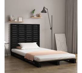 Tăblie de pat pentru perete, negru, 96x3x91,5 cm lemn masiv pin