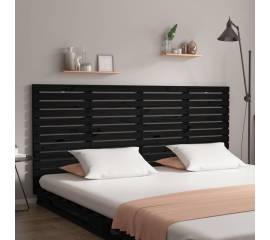 Tăblie de pat pentru perete, negru 166x3x91,5 cm lemn masiv pin