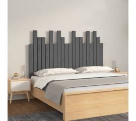 Tăblie de pat pentru perete, gri, 127,5x3x80 cm, lemn masiv pin