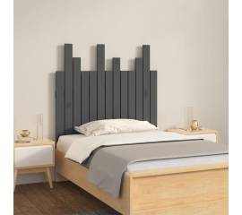 Tăblie de pat pentru perete, gri, 82,5x3x80 cm, lemn masiv pin