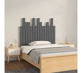 Tăblie de pat pentru perete, gri, 95,5x3x80 cm, lemn masiv pin