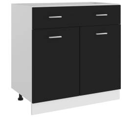 Dulap inferior cu sertar, negru, 80 x 46 x 81,5 cm, pal