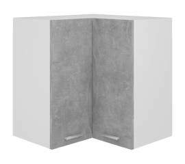 Dulap suspendat de colț, gri beton, 57x57x60 cm, pal