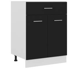 Dulap inferior cu sertar, negru, 60 x 46 x 81,5 cm, pal