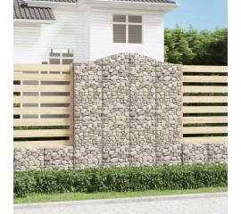 Coșuri gabion arcuite, 2 buc, 200x50x220/240cm, fier galvanizat