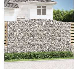 Coșuri gabion arcuite, 2 buc, 400x30x220/240cm, fier galvanizat