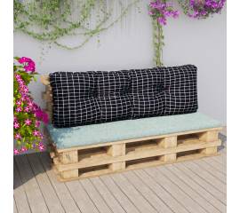 Pernă canapea din paleți, pătrățele, negru 120x40x12cm , textil