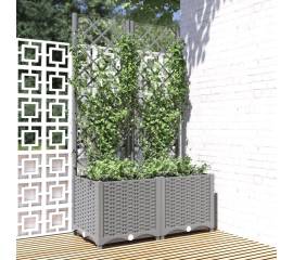 Jardinieră de grădină cu spalier, gri deschis, 80x40x136 cm, pp