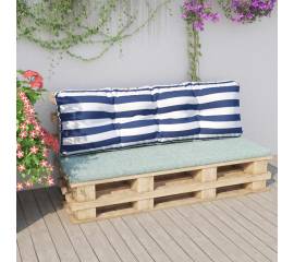 Perne canapea paleți, dungi albastru/alb, 120x40x12 cm , textil