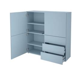 Fmd dulap cu 3 sertare și 3 uși, 99x31,5x101,2 cm, albastru