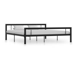 Cadru de pat, negru și alb, 180 x 200 cm, metal