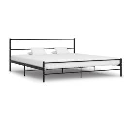 Cadru de pat, negru, 200 x 200 cm, metal