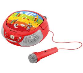 Radio cd pentru copii gogen decko b, 2 x 0,8 w, bluetooth, karaoke, microfon,