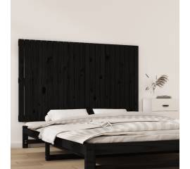 Tăblie de pat pentru perete, negru, 147x3x90 cm, lemn masiv pin