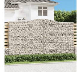 Coșuri gabion arcuite, 3 buc, 400x30x220/240cm, fier galvanizat