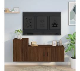 Set dulapuri tv, 2 piese, stejar maro, lemn prelucrat