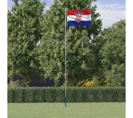 Steag croația și stâlp din aluminiu, 6,23 m