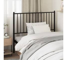 Tăblie de pat metalică, negru, 112x3x90 cm