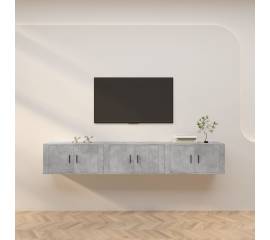 Dulapuri tv montate pe perete, 3 buc., gri beton, 80x34,5x40 cm