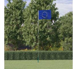 Steag europa și stâlp din aluminiu, 5,55 m