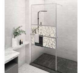 Paravan duș walk-in cu raft crom 90x195 cm sticlă esg/aluminiu