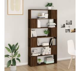 Dulap de cărți/separator de cameră, stejar maro, 100x24x188 cm