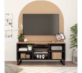 Dulap tv, 100x33x46 cm, lemn masiv de acacia&lemn prelucrat