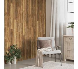 Panouri de perete aspect lemn, maro, 4,12 m², pvc