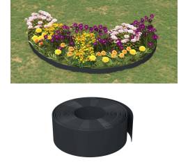 Borduri de grădină, 2 buc, negru, 10 m 20 cm, polietilenă