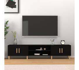 Comodă tv, negru, 180x31,5x40 cm, lemn prelucrat