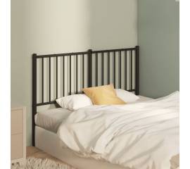 Tăblie de pat metalică, negru, 125x3x90 cm
