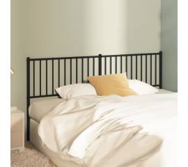 Tăblie de pat metalică, negru, 187x3x90 cm