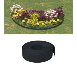 Borduri de grădină, 2 buc, negru, 10 m 15 cm, polietilenă