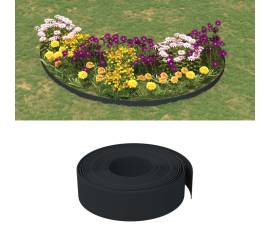 Borduri de grădină, 4 buc, negru, 10 m 15 cm, polietilenă