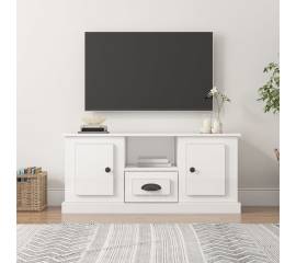 Comodă tv, alb extralucios, 100x35,5x45 cm, lemn prelucrat
