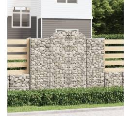 Coș gabion arcuit, 15 buc, 200x50x160/180 cm, fier galvanizat