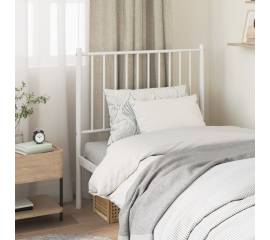 Tăblie de pat metalică, alb, 84,5x3x90 cm