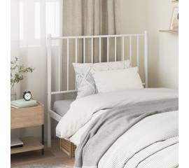 Tăblie de pat metalică, alb, 95x3x90 cm