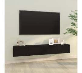 Dulapuri tv de perete 2 buc. negru 100x30x30 cm lemn compozit